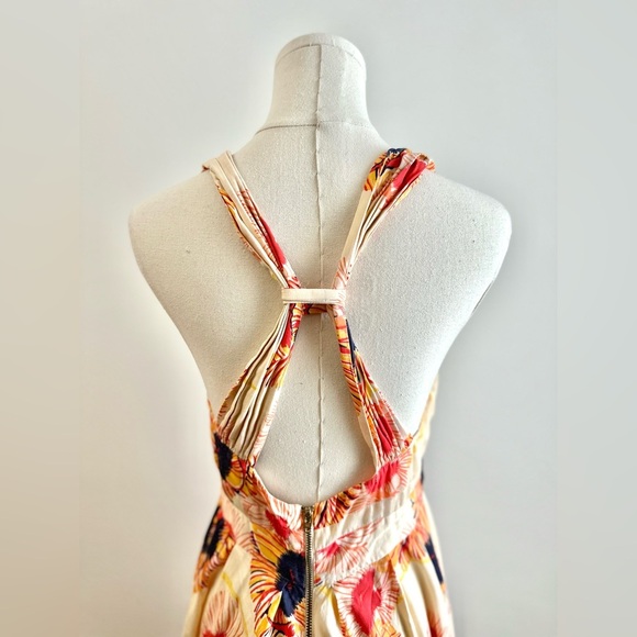 100% Cotton Floral Sundress with Spaghetti Straps Size 10 - Picture 3 of 13